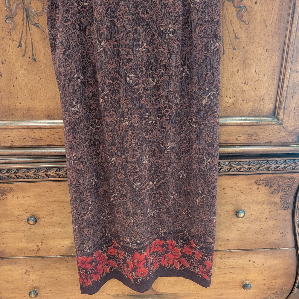 Liz Claiborne Brown Floral Maxi Skirt